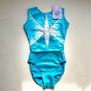 Sweet pea aqua little stars leotard